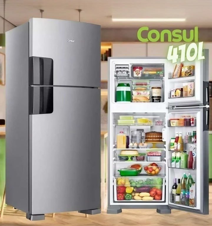 Geladeira Frost Free Duplex Flex 410l Inox Crm50fk Consul Cor Cinza 220V