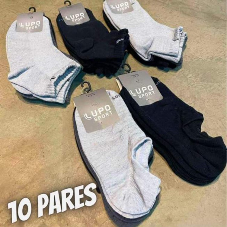 Kit Com 10 Pares De Meia Soquete Adulto Lupo Sport