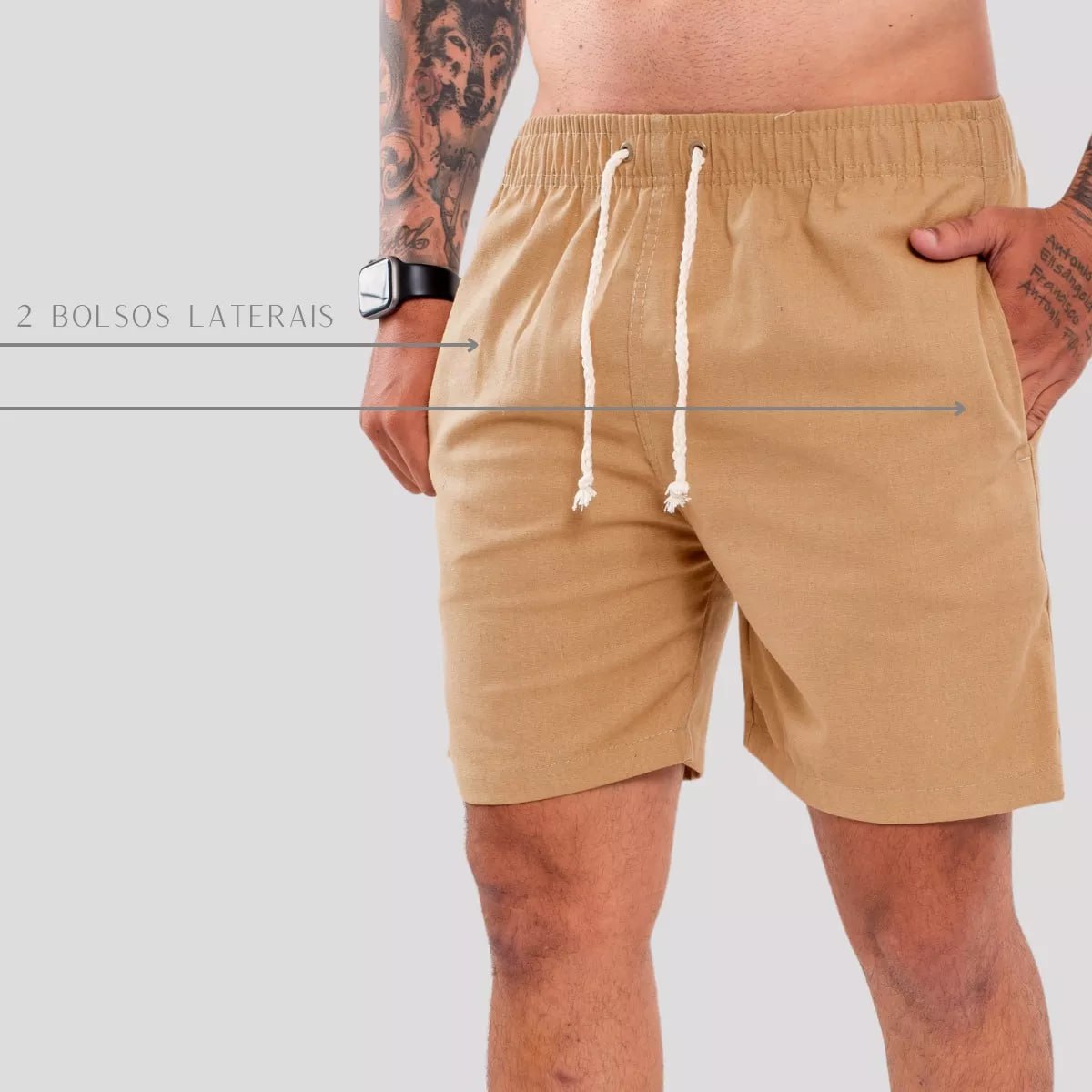 Bermuda pro dia dia Short Bermuda Curta De Linho Algodão Esporte Fino Social