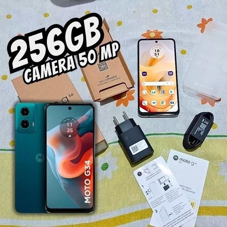 Smartphone Motorola Moto g34 5G – 256GB 16GB Ram Boost AI Camera 50MP NFC – Verde