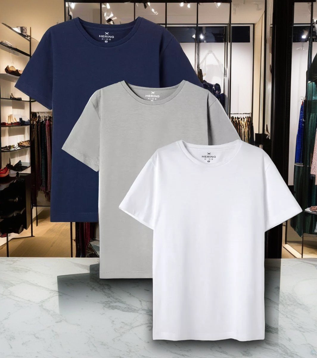 Kit Com 3 Camisetas Básica Infantil Hering Kids