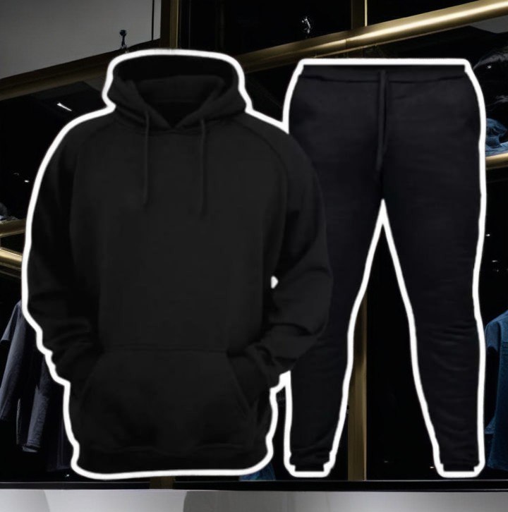 Conjunto Moletom Kit Canguru + Calça Unissex Algodão Liso