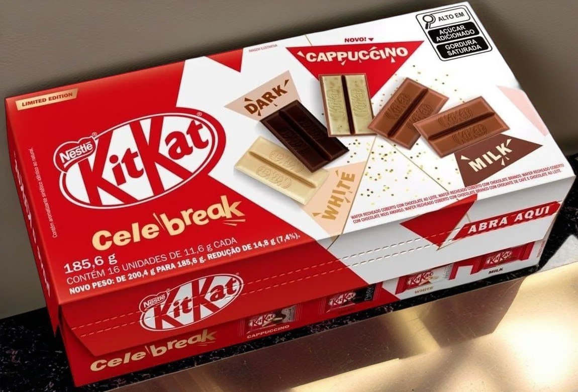 Chocolate Kitkat Celebreak Caixa 185,6g 16 Unidades