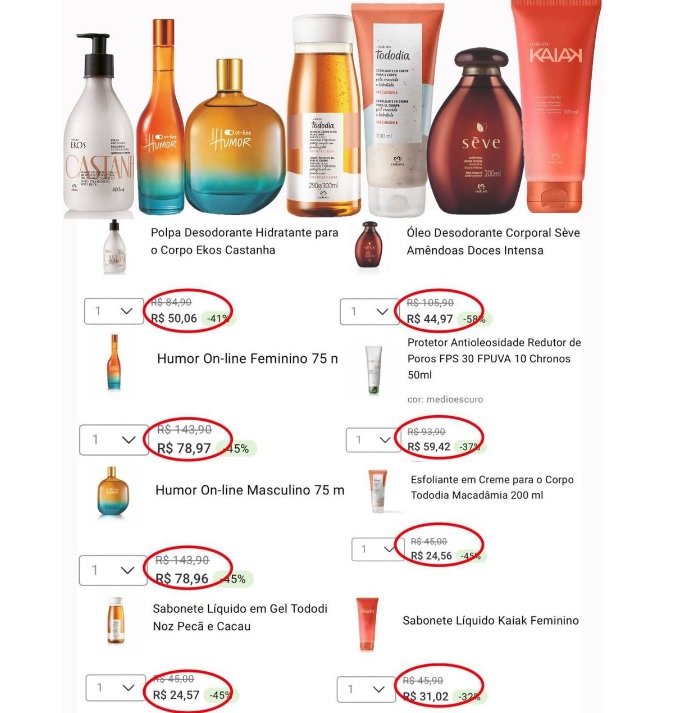 50% OFF no desconto Progressivo comprando 4 ou mais produtos da lista.