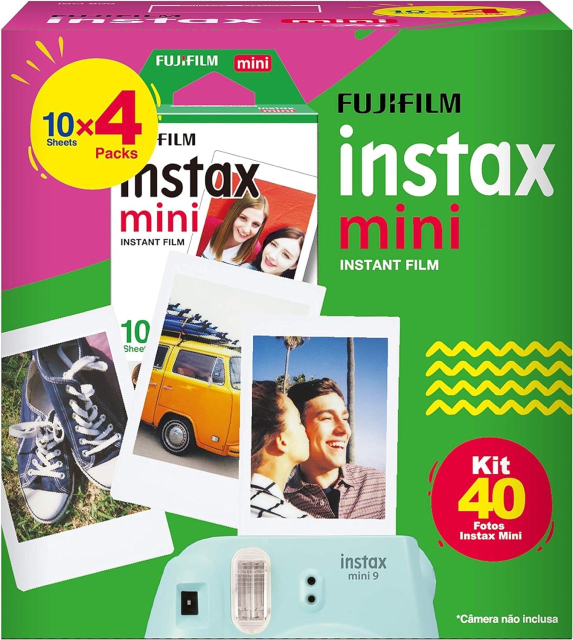 Fujifilm Instax Mini – Filme Com 40 Fotos, Borda Branca, Foto Colorida