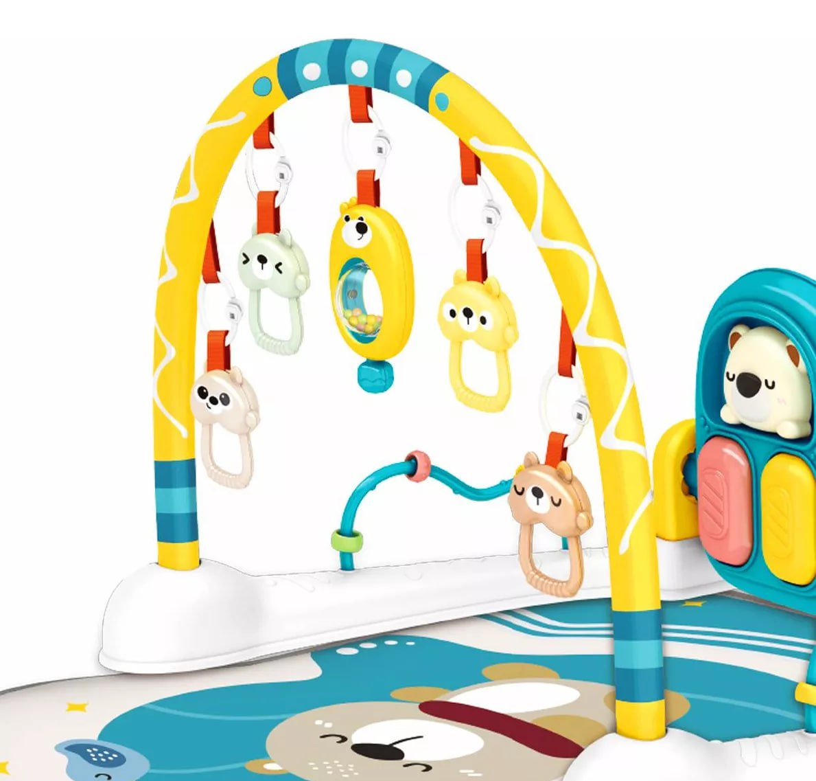 Ginásio De Atividades Bebê Piano Teddy Verde Maxi Baby