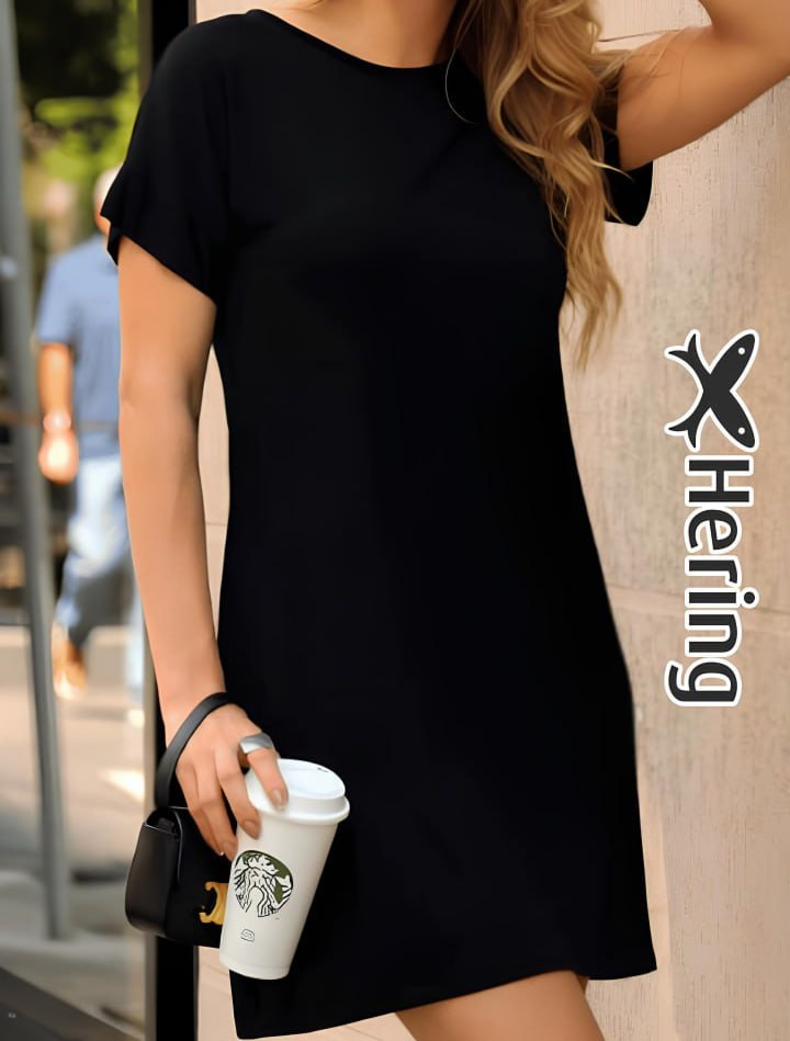 Vestido Curto Básico Em Malha Com Bolso Hering