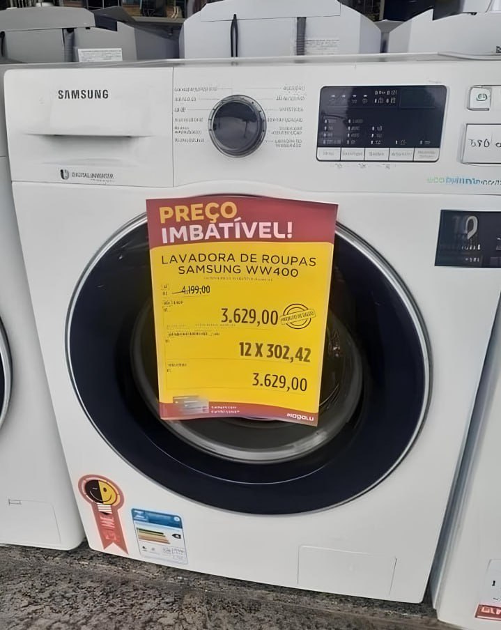 Lavadora de Roupas Samsung WW11J4473PW/AZ – 11Kg 11 Programas de Lavagem Branco