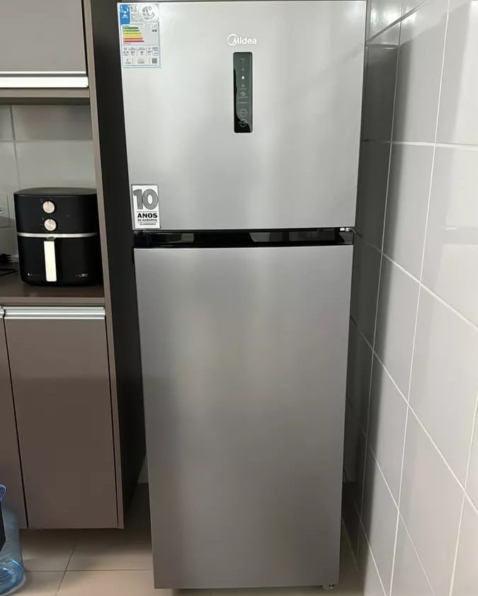 Geladeira Frost Free Duplex 347l Smartsensor Cor Prata Midea