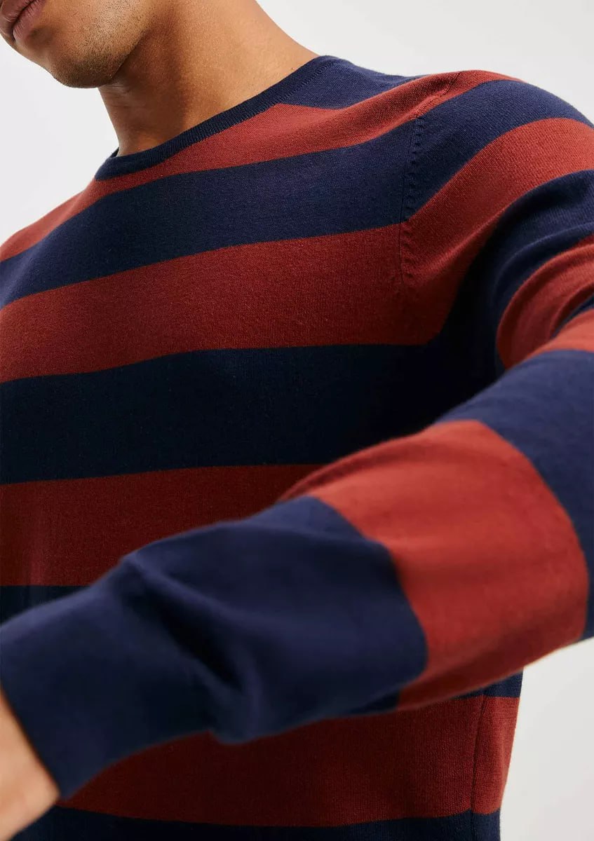 Blusão Básico Masculino Listrado Em Tricô De Algodão Hering