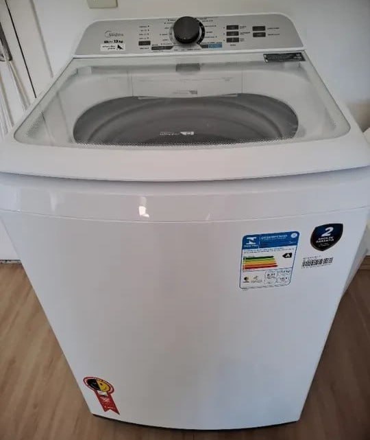 Lavadora de Roupas Midea 13kg Cesto Inox – 12 Programas Branca MA500W13/WG-01