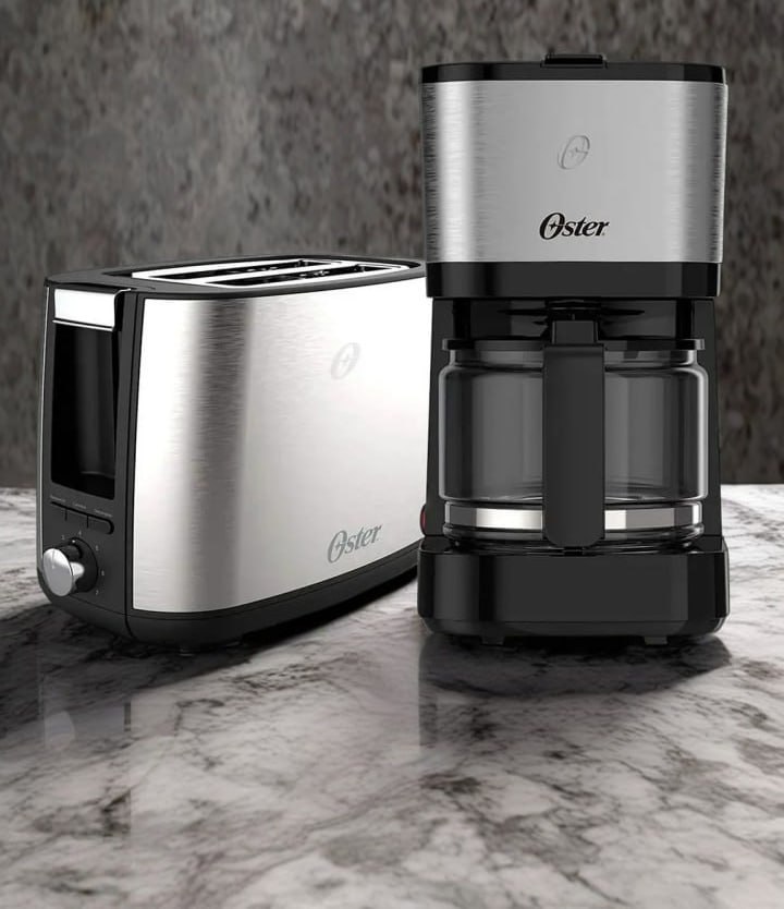 Kit Inox Cafeteira 0,75L e Torradeira Oster – 127V