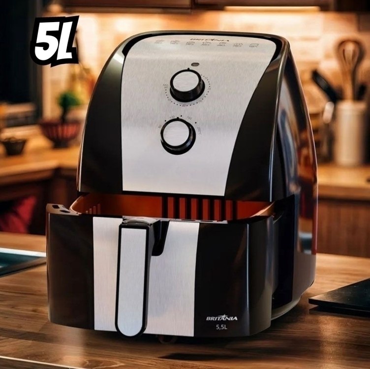 Fritadeira Air Fryer Britânia 5,5L 1500W Gold BFR51 127V
