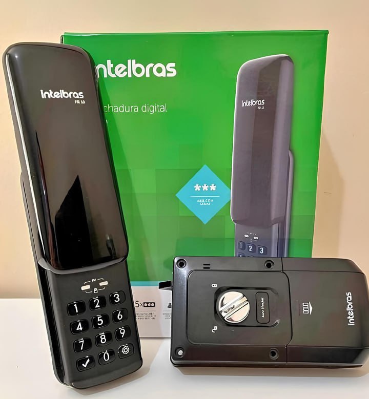 Intelbras FR 10 Preto Black piano Direita/Esquerda Fechadura Digital De Sobrepor Abertura Por Senha Fr 10