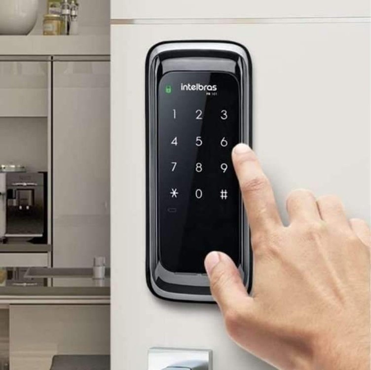 Fechadura Digital de Sobrepor Touch Screen FR 101 Preto Intelbras