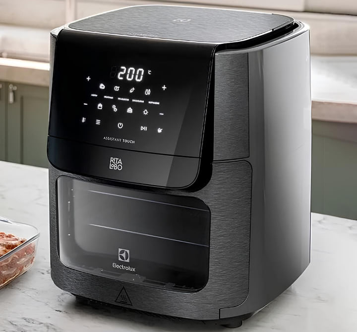 Fritadeira Elétrica Airfryer Oven Sem Óleo Electrolux 12,0L Digital Grafite 1700W EAF90 Experience Por Rita Lobo 110v
