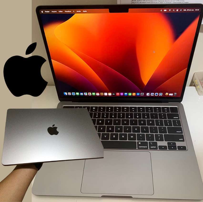 Apple notebook MacBook Air de 13 polegadas: Chip M2 da Apple com CPU de oito núcleos e GPU de oito núcleos, de 256 GB SSD