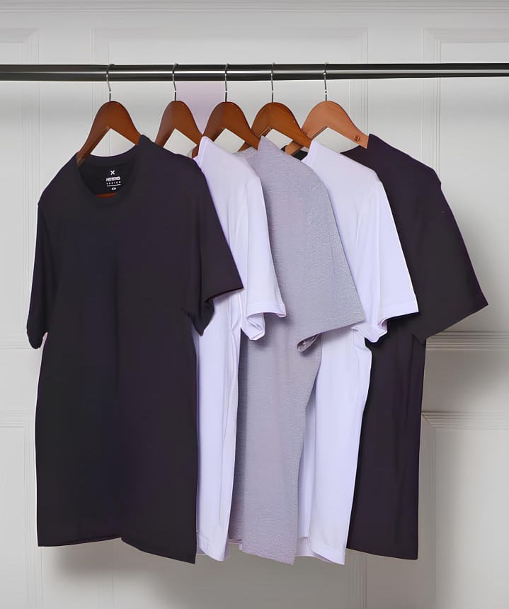 Kit Com 5 Camisetas Masculinas Básicas Hering