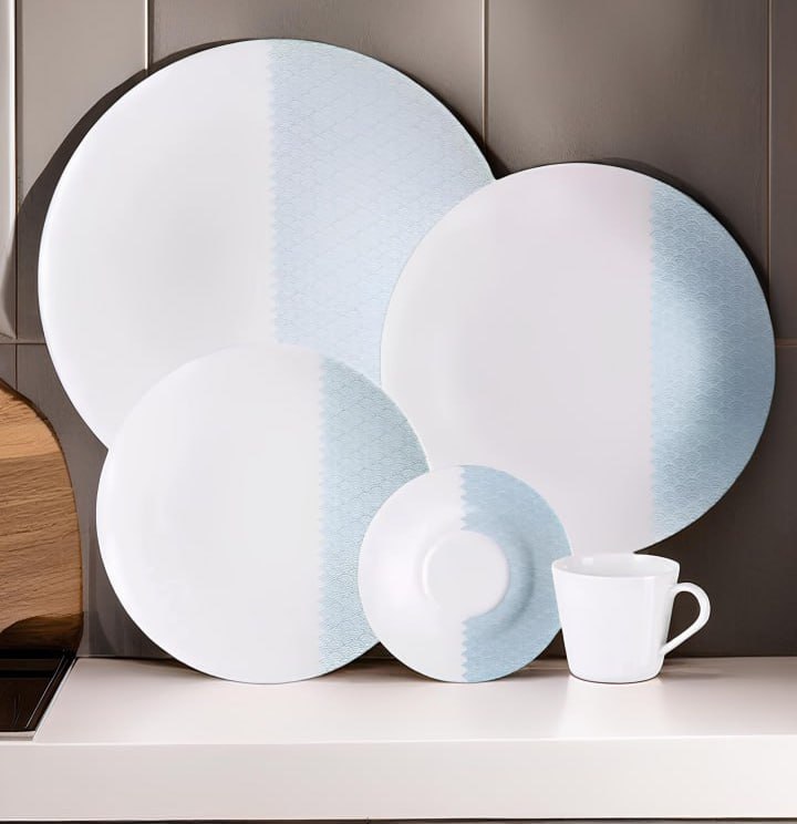 Aparelho de Jantar Aquarius em Porcelana Decorada 20 Peças Tramontina