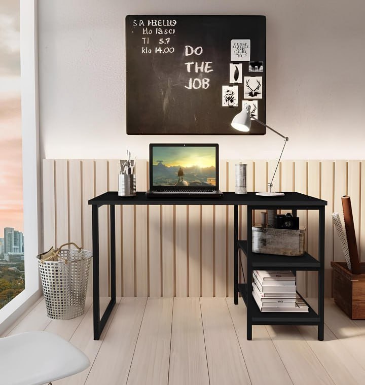 Escrivaninha Star Steel Mobile Star mdf/aco de 120cm x 74cm x 45cm Preto