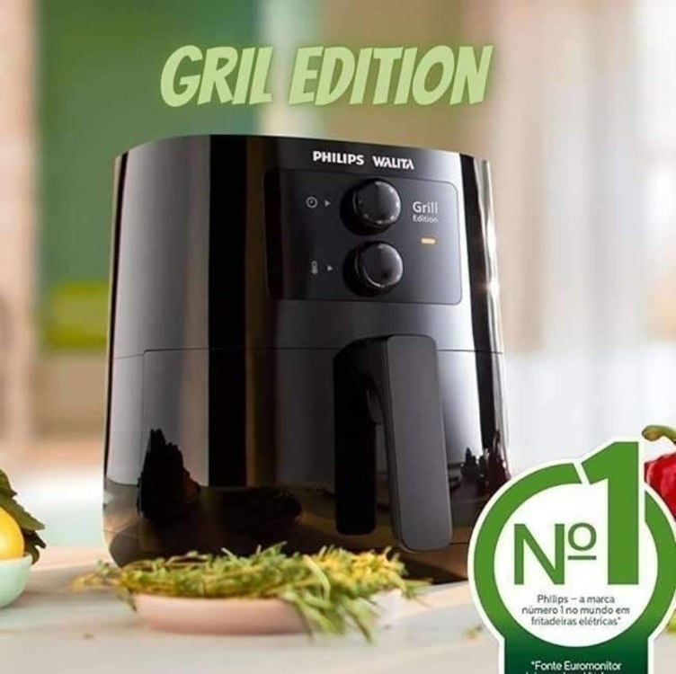 Fritadeira Airfryer Série 3000 Grill Edition Philips Walita com 4.1L de capacidade Preta 1400W 110v – HD9202/91