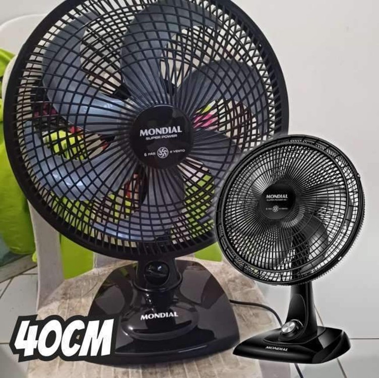 Ventilador de Mesa Mondial 220V, 40cm, 6 pás, Super Power – VSP-40-B
