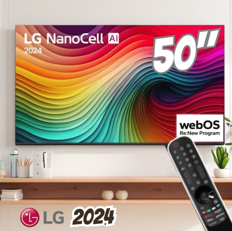 Smart Tv 4k 50 Lg Nanocell 50nano80t Processador 5 Ger7 Ai