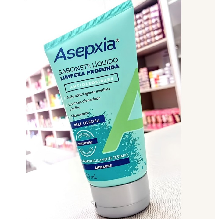 Asepxia – Sabonete Líquido Limpeza Profunda com Ação indistringente Imediata, 150ml, Dermatologicamente Testado