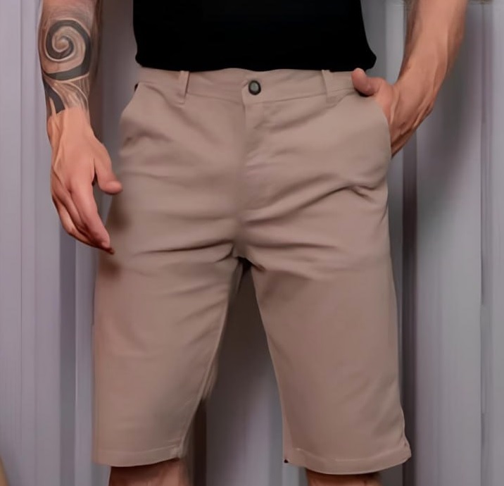 Bermuda Masculina Sarja Bolso Faca