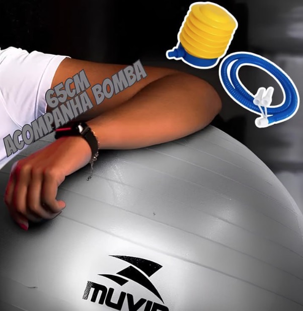 Bola de Pilates Cinza 65cm Muvin