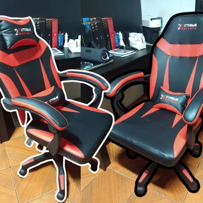 Cadeira de escritório Xtreme Gamer ergonômica vermelha com estofado de couro sintético