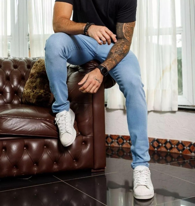 Calça Jeans Skinny Masculina Com Lycra Estica Muito Exclusiv