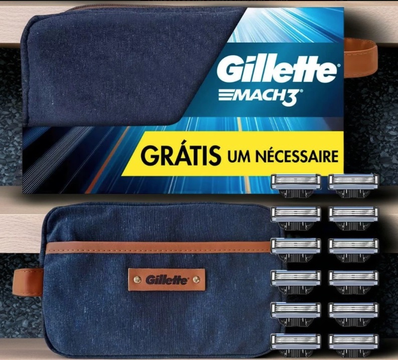 Carga para Aparelho de Barbear Gillette Mach3 12 Unidades