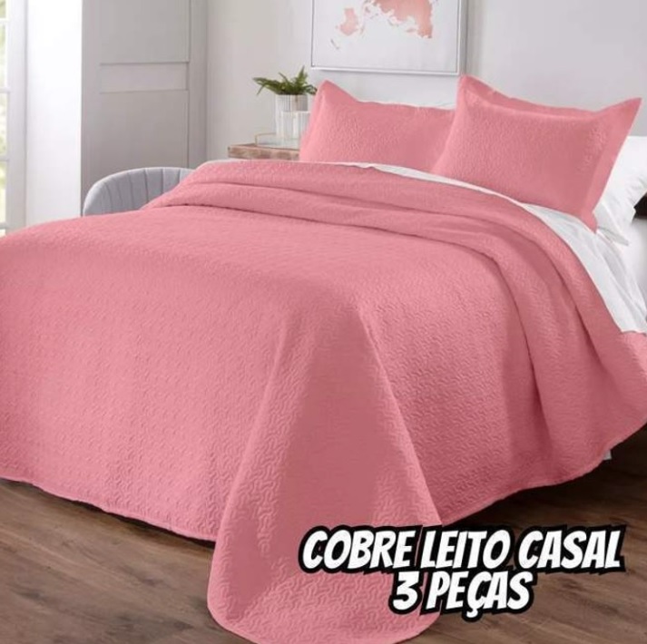 Colcha/cobre Leito Dupla Face Matelado Casal 3 Peças