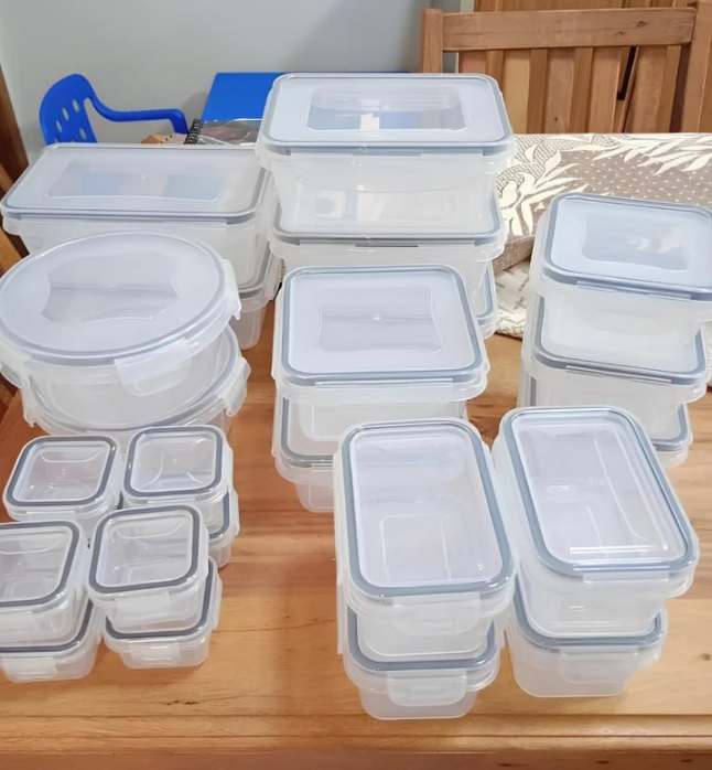 Conjunto 24 Potes Herméticos Croix Empilhavel Tampa E Trava! Cor Transparente