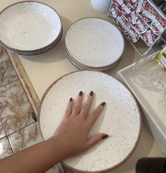 Conjunto De 12 Pratos Rústico Em Porcelana Decorada 96989003 Tramontina