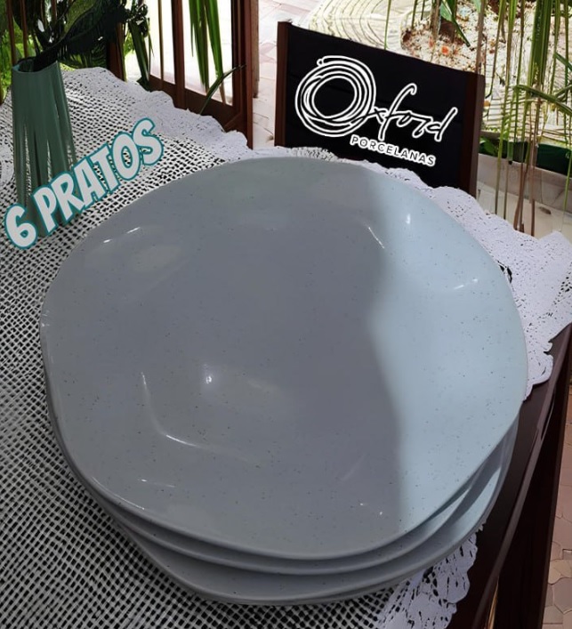 Conjunto De 6 Pratos Sobremesa 21/5cm Oxford- Ryo Blue Bay