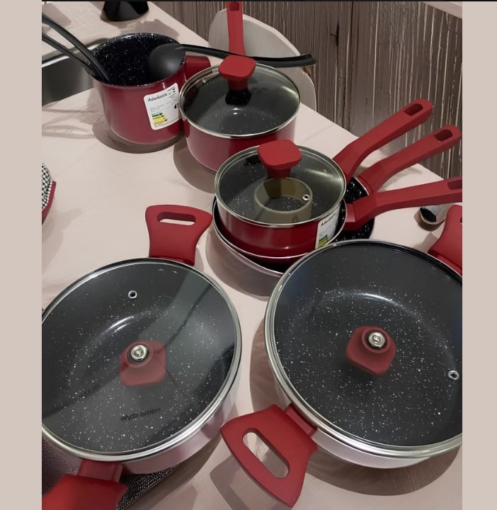 Conjunto Panelas Indução Cerâmico Pratic Cook Red 10 Pç Mimo