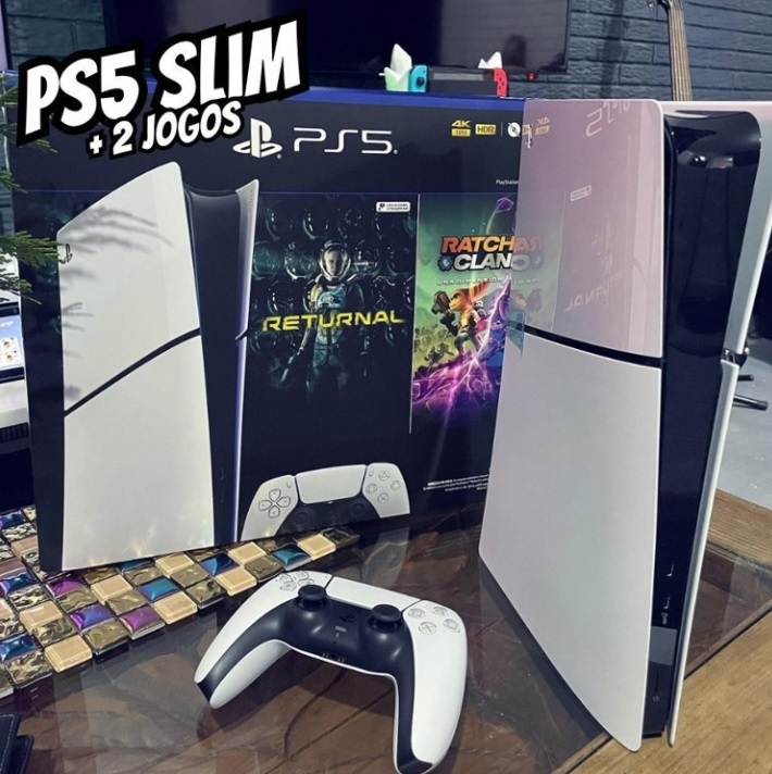 Console edição digital Sony Playstation 5 Ps5 Slim de 1 TB para console Ratchet & Clank Rift Apart Returnal