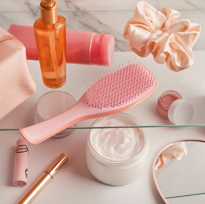 Escova Wet Detangler Naturally Curly Mango Rosa Tangle Teeze