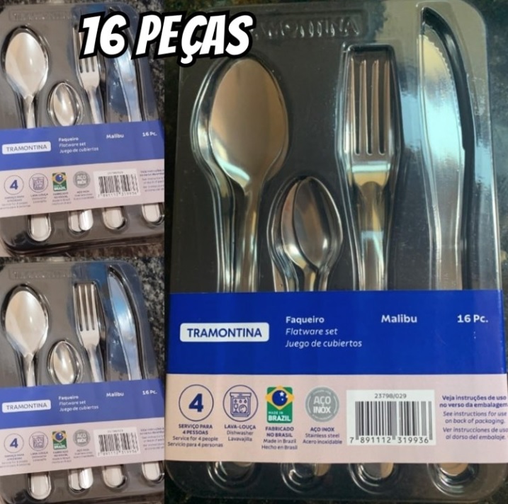 Faqueiro Malibu Inox 16 Peças 23798029 Tramontina