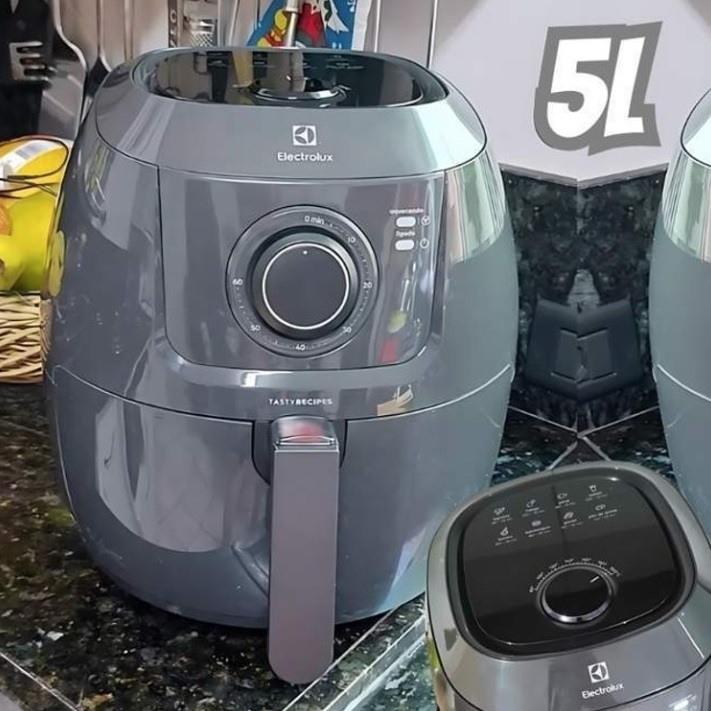 Fritadeira Elétrica Airfryer Sem Óleo Electrolux 5,0L Cesto Removível Grafite Com Timer 1700W EAF50 Efficient Por Rita Lobo​ 110v