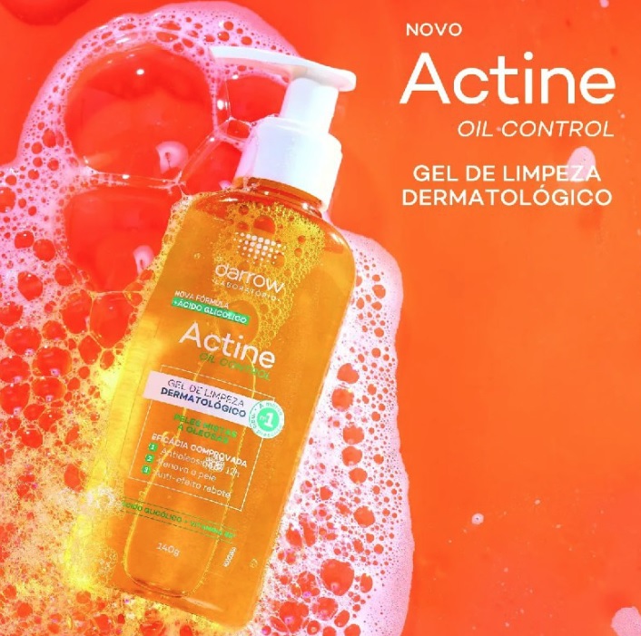 Gel De Limpeza Facial Actine Oil Control Antioleosidade Com Ácido Glicólico E Vitamina B5 140g Darrow