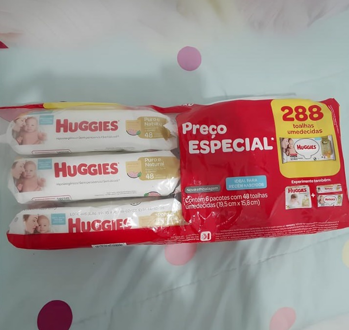 HUGGIES Lenço Umedecido Puro E Natural Leve 6 Pague 5 – 48 Unidades