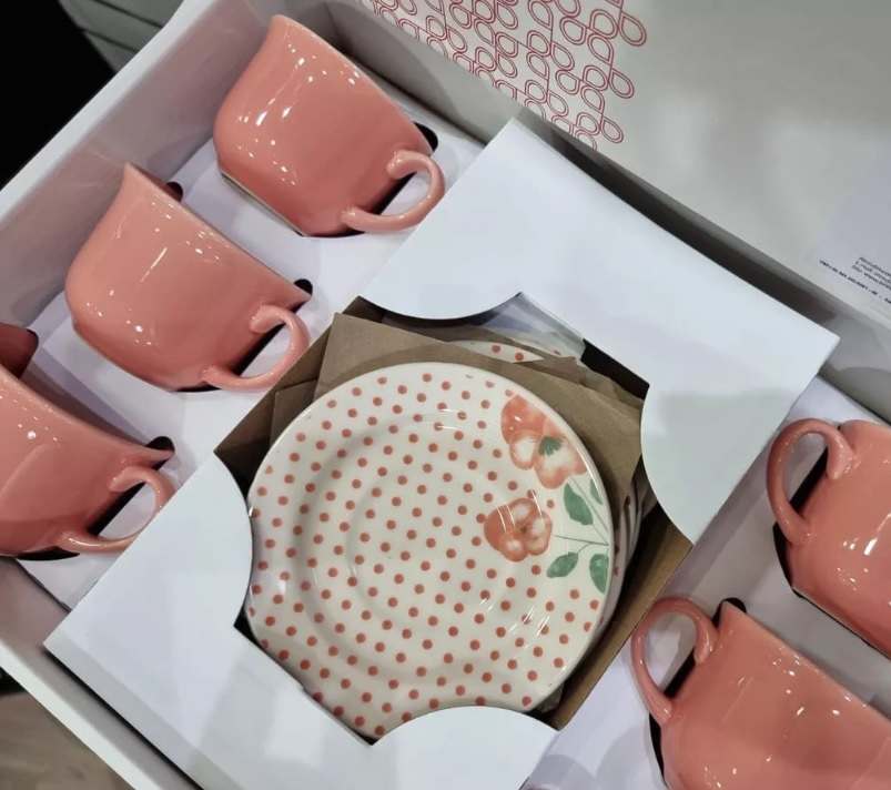 Jogo De 6 Xícaras Grandes 180ml + 6 Pires Donna Holambra Biona