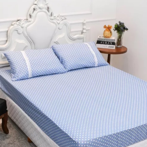 Jogo De Lençol Queen Malha Estampado 100% Algodão 3 Peças