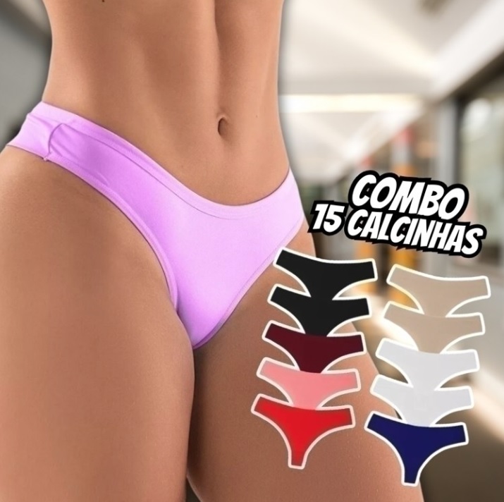 Kit 15 Calcinhas Fio Dental Kyron Fio Duplo Empina Bumbum