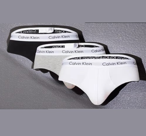 Kit 3 Cuecas Masculinas Slip Cotton Calvin Klein