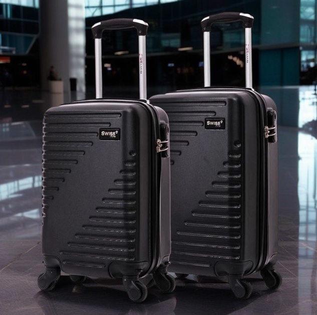 Kit Mala De Viagem Bordo 10kg E 8kg Preta Chicago Swiss Move