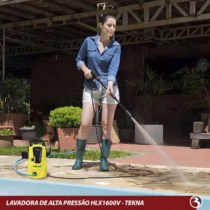Lavadora De Alta Pressão C/ Jato Vap Regulável Hlx1600 Tekna Cor Amarelo Frequência 60Hz 110V